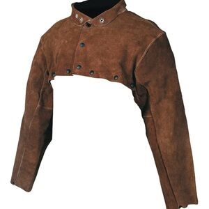 VEVOR Men / Women Leather XL Welding Cape Sleeve, Heavy Duty Flame Resistant